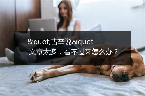 "古辛说"文章太多，看不过来怎么办？
