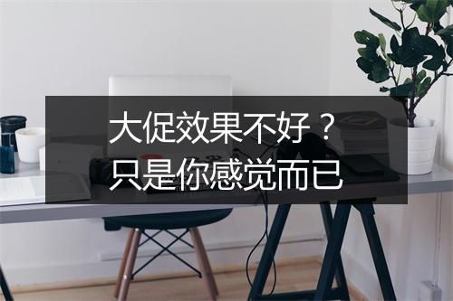 大促效果不好？只是你感觉而已