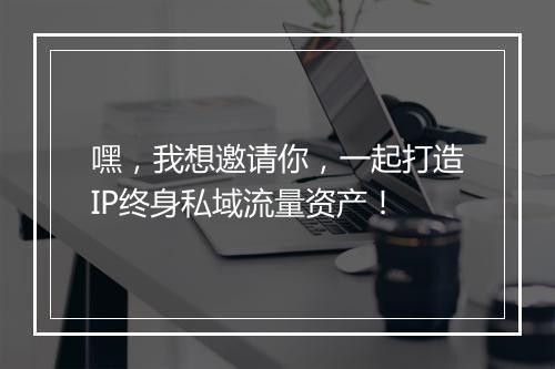 嘿，我想邀请你，一起打造IP终身私域流量资产！