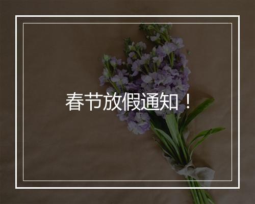 春节放假通知！