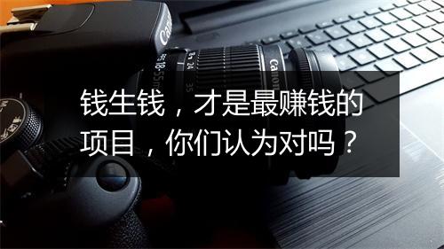 钱生钱，才是最赚钱的项目，你们认为对吗？