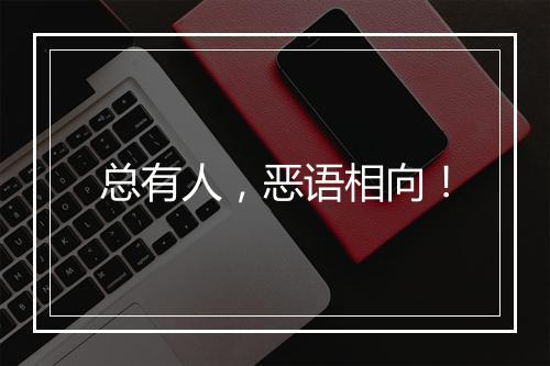总有人，恶语相向！