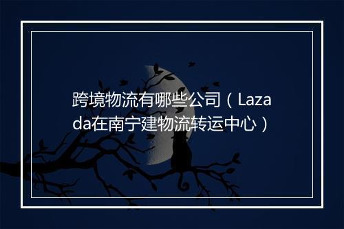 跨境物流有哪些公司（Lazada在南宁建物流转运中心）