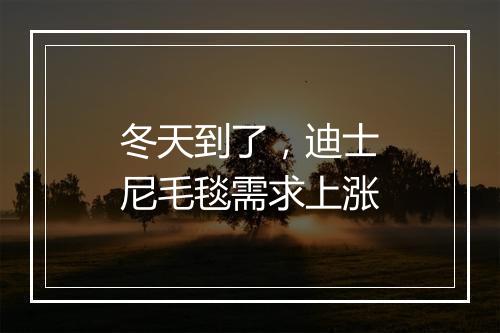冬天到了，迪士尼毛毯需求上涨