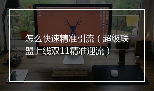 怎么快速精准引流（超级联盟上线双11精准迎流）