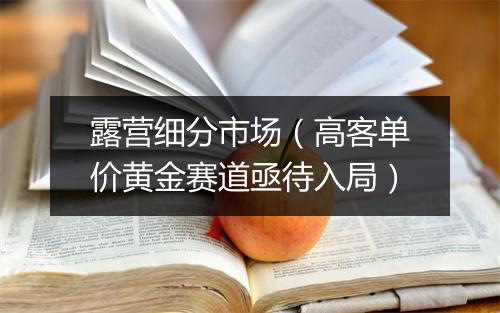 露营细分市场（高客单价黄金赛道亟待入局）