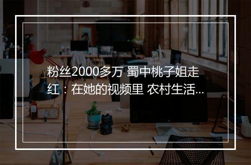粉丝2000多万 蜀中桃子姐走红：在她的视频里 农村生活是这样的…
