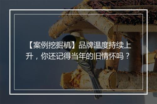 【案例挖掘机】品牌温度持续上升，你还记得当年的旧情怀吗？