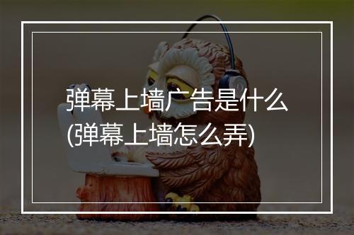 弹幕上墙广告是什么(弹幕上墙怎么弄)