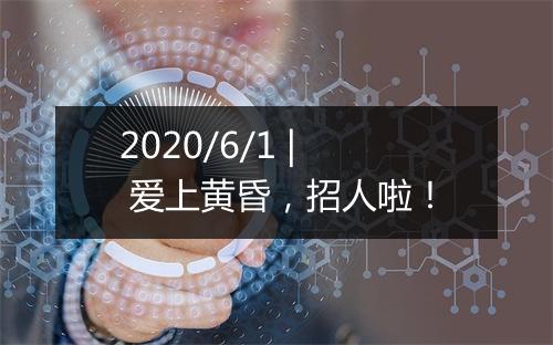 2020/6/1 | 爱上黄昏，招人啦！