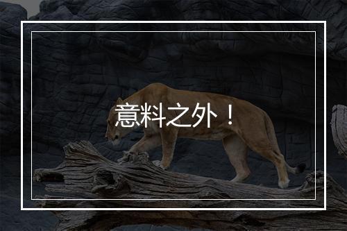 意料之外！
