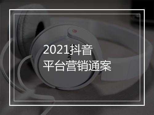 2021抖音平台营销通案