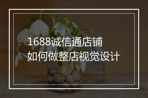 1688诚信通店铺如何做整店视觉设计