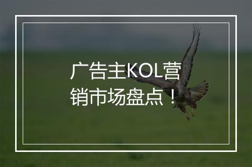 广告主KOL营销市场盘点！