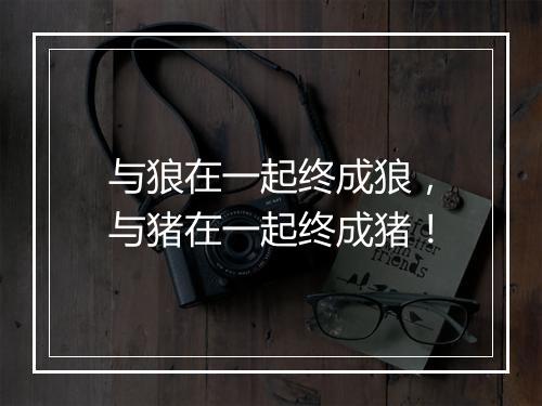 与狼在一起终成狼，与猪在一起终成猪！