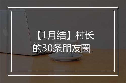 【1月结】村长的30条朋友圈