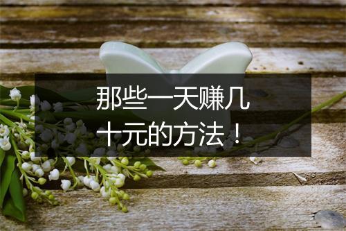 那些一天赚几十元的方法！