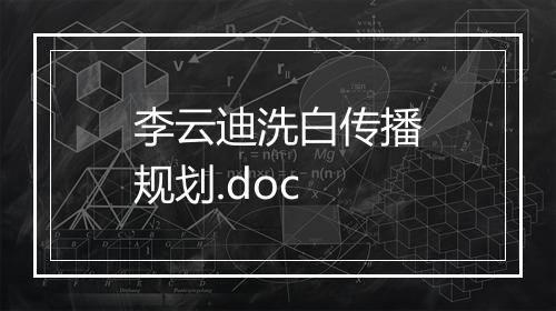 李云迪洗白传播规划.doc