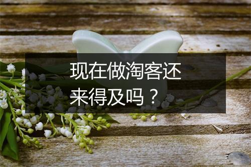 现在做淘客还来得及吗？