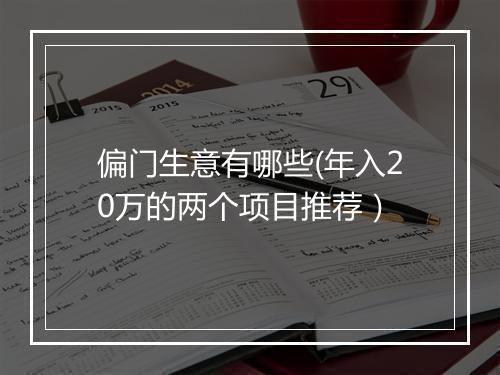 偏门生意有哪些(年入20万的两个项目推荐）