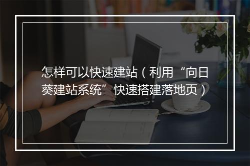怎样可以快速建站（利用“向日葵建站系统”快速搭建落地页）