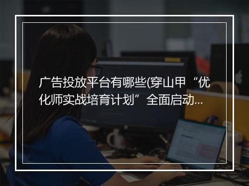 广告投放平台有哪些(穿山甲“优化师实战培育计划”全面启动）