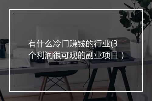 有什么冷门赚钱的行业(3个利润很可观的副业项目）