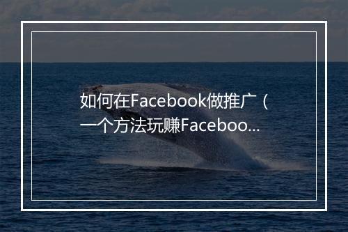 如何在Facebook做推广（一个方法玩赚Facebook）