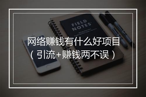 网络赚钱有什么好项目（引流+赚钱两不误）
