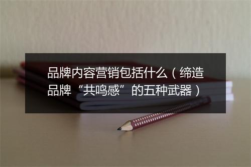 品牌内容营销包括什么（缔造品牌“共鸣感”的五种武器）