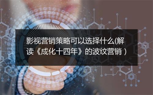 影视营销策略可以选择什么(解读《成化十四年》的波纹营销）