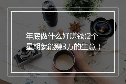 年底做什么好赚钱(2个星期就能赚3万的生意）