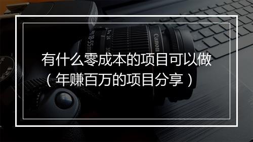 有什么零成本的项目可以做（年赚百万的项目分享）