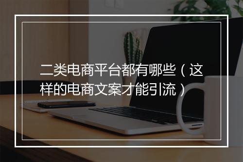 二类电商平台都有哪些（这样的电商文案才能引流）