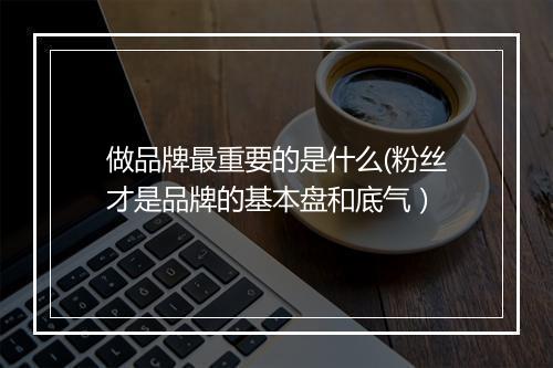 做品牌最重要的是什么(粉丝才是品牌的基本盘和底气）