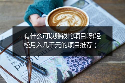 有什么可以赚钱的项目呀(轻松月入几千元的项目推荐）