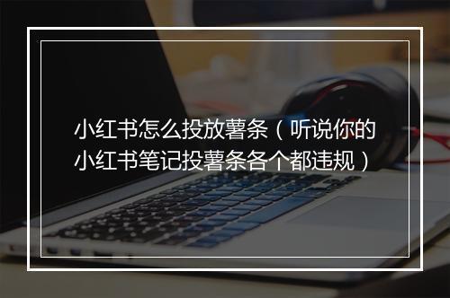 小红书怎么投放薯条（听说你的小红书笔记投薯条各个都违规）