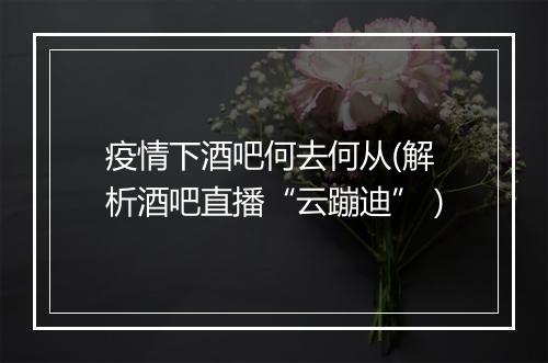 疫情下酒吧何去何从(解析酒吧直播“云蹦迪”）