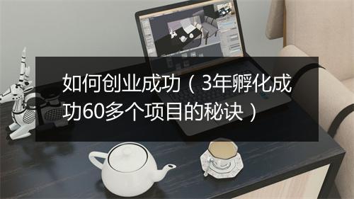 如何创业成功（3年孵化成功60多个项目的秘诀）