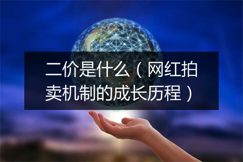 二价是什么（网红拍卖机制的成长历程）