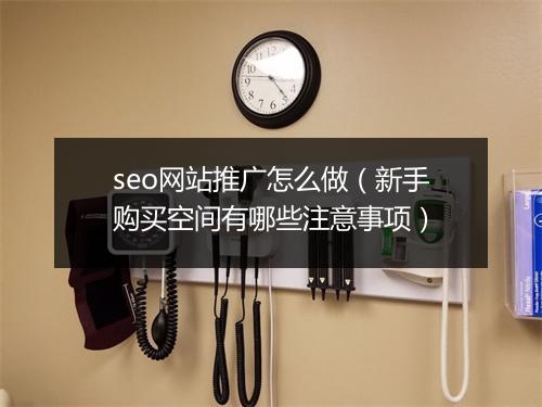 seo网站推广怎么做（新手购买空间有哪些注意事项）