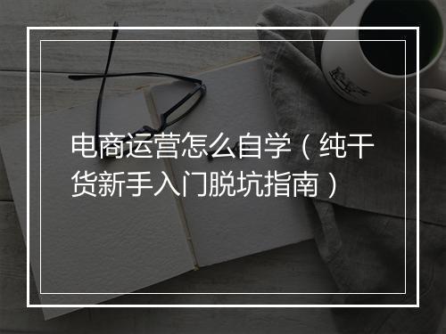 电商运营怎么自学（纯干货新手入门脱坑指南）