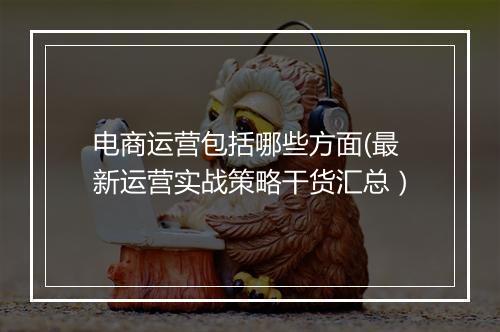 电商运营包括哪些方面(最新运营实战策略干货汇总）