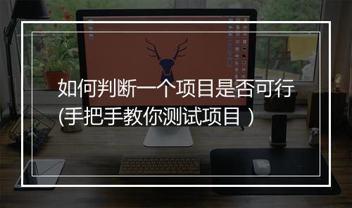 如何判断一个项目是否可行(手把手教你测试项目）
