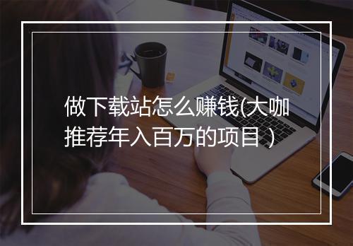 做下载站怎么赚钱(大咖推荐年入百万的项目）