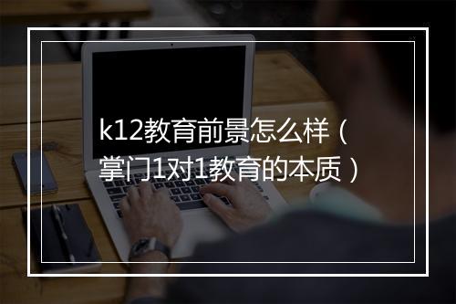 k12教育前景怎么样（掌门1对1教育的本质）