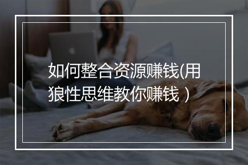 如何整合资源赚钱(用狼性思维教你赚钱）