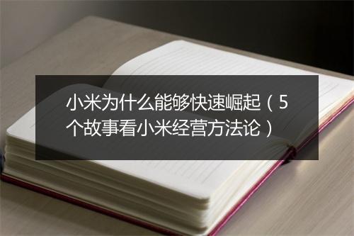 小米为什么能够快速崛起（5个故事看小米经营方法论）