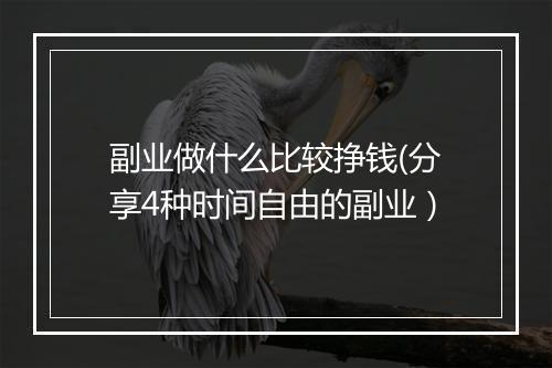副业做什么比较挣钱(分享4种时间自由的副业）