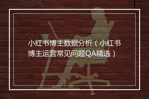 小红书博主数据分析（小红书博主运营常见问题QA精选）